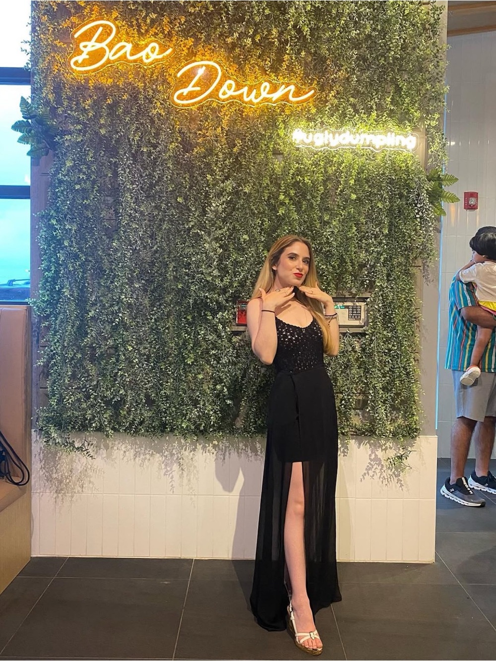 Urban Outfitters “staring at stars” Black Maxi Skirt with double slit
